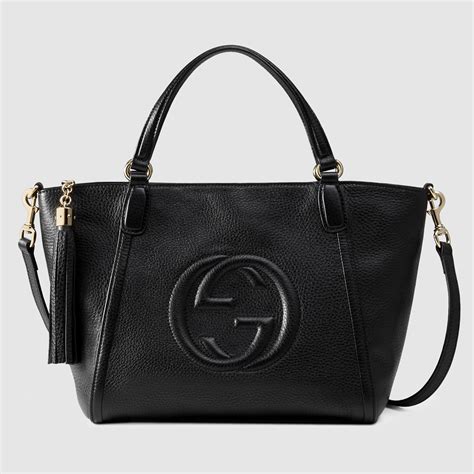 gucci black top handle|gucci top handle tote.